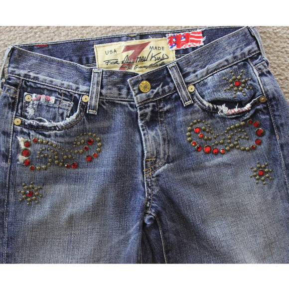 7 for all Mankind Denim - 7 FOR ALL MANKIND EMBELLISHED FLARE JEAN